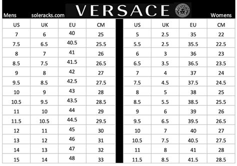 versace size guide womens shoes